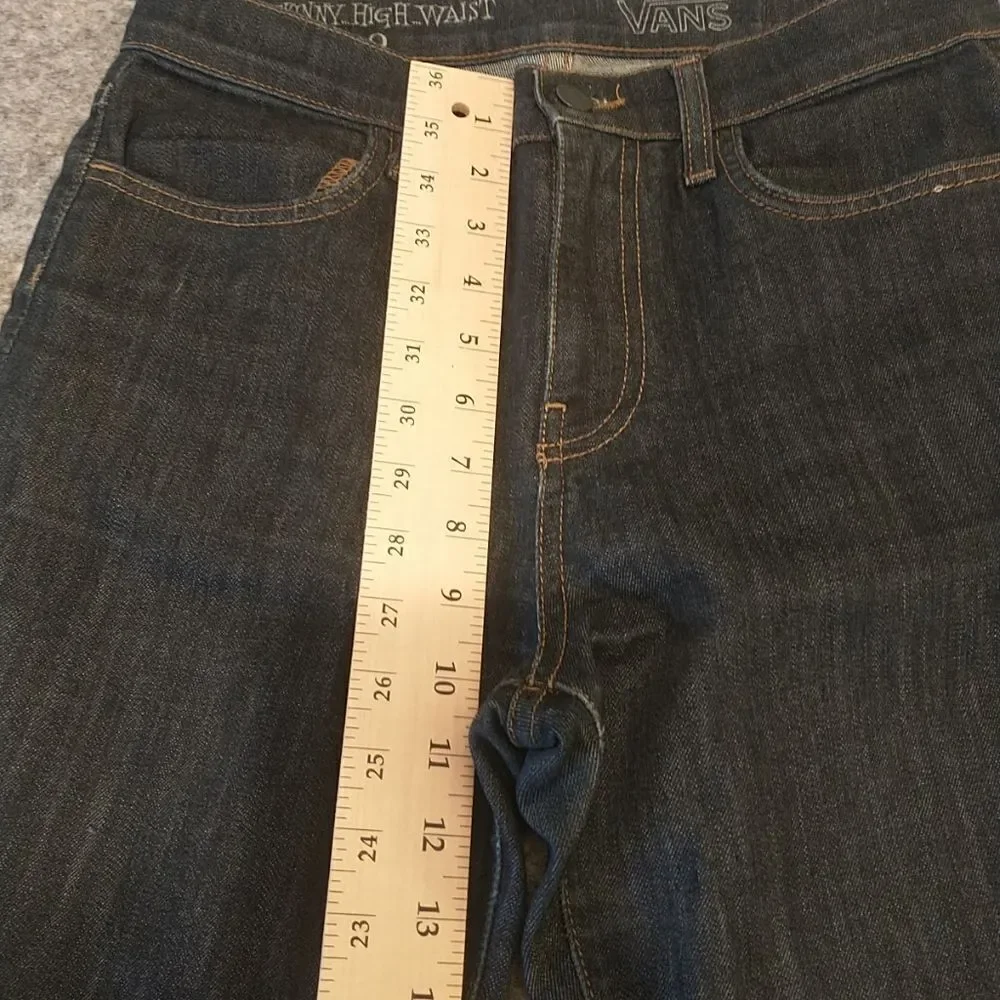 Vans Skinny High Waist Jeans SZ9 Women's 28x31 Dark Blue Denim Regular Fit. - Picture 6 of 7